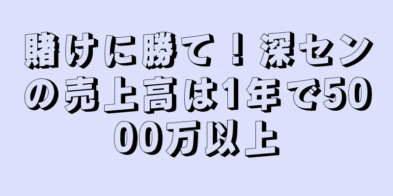 賭けに勝て！深センの売上高は1年で5000万以上