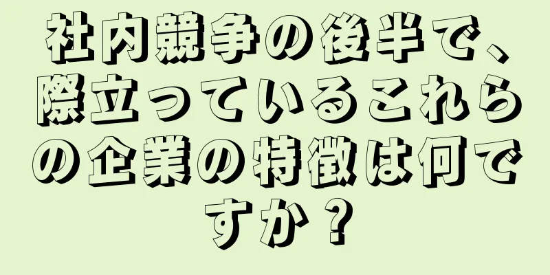 社内競争の後半で、際立っているこれらの企業の特徴は何ですか？