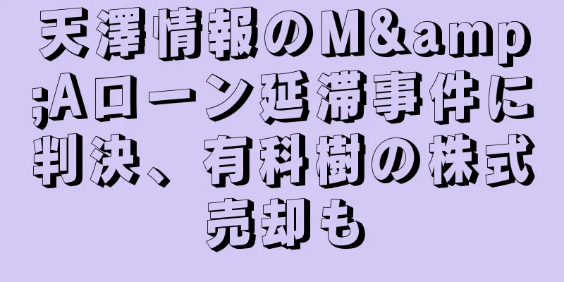 天澤情報のM&Aローン延滞事件に判決、有科樹の株式売却も