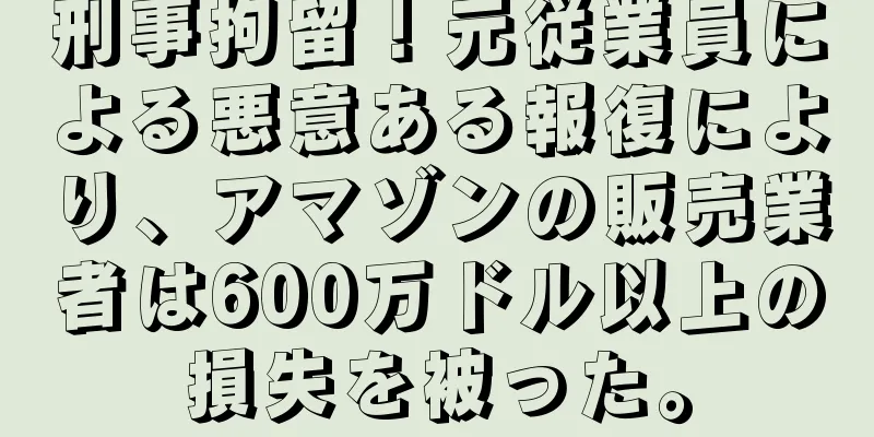 刑事拘留！元従業員による悪意ある報復により、アマゾンの販売業者は600万ドル以上の損失を被った。