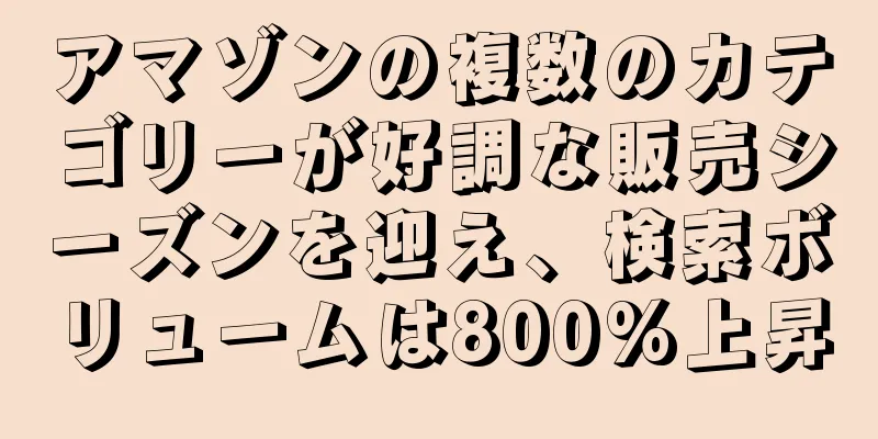 アマゾンの複数のカテゴリーが好調な販売シーズンを迎え、検索ボリュームは800%上昇
