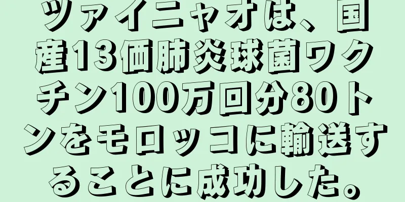 ツァイニャオは、国産13価肺炎球菌ワクチン100万回分80トンをモロッコに輸送することに成功した。