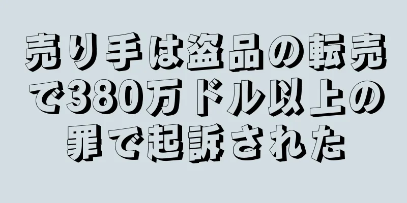 売り手は盗品の転売で380万ドル以上の罪で起訴された