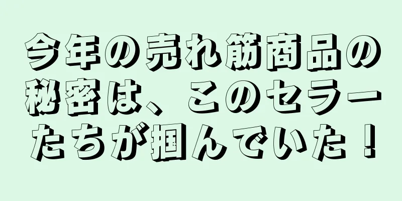 今年の売れ筋商品の秘密は、このセラーたちが掴んでいた！