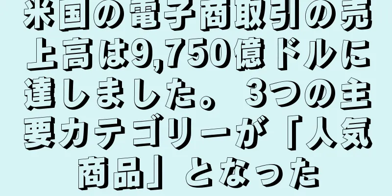 米国の電子商取引の売上高は9,750億ドルに達しました。 3つの主要カテゴリーが「人気商品」となった