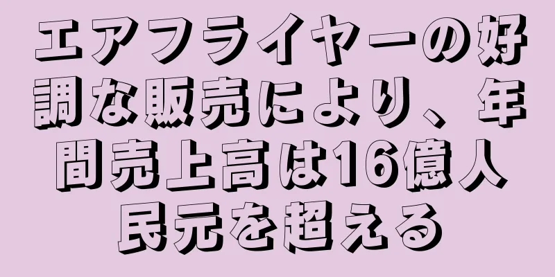 エアフライヤーの好調な販売により、年間売上高は16億人民元を超える