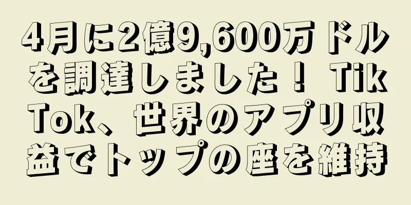 4月に2億9,600万ドルを調達しました！ TikTok、世界のアプリ収益でトップの座を維持