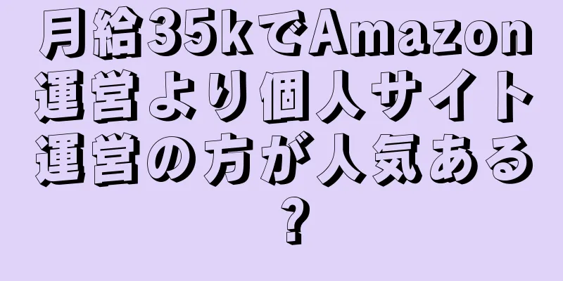 月給35kでAmazon運営より個人サイト運営の方が人気ある？