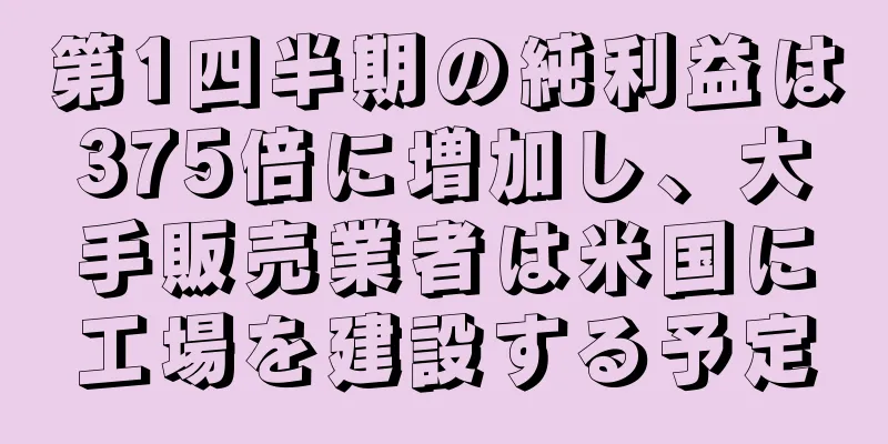 第1四半期の純利益は375倍に増加し、大手販売業者は米国に工場を建設する予定
