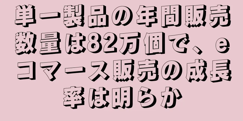 単一製品の年間販売数量は82万個で、eコマース販売の成長率は明らか