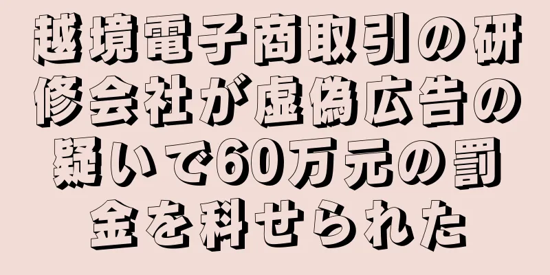 越境電子商取引の研修会社が虚偽広告の疑いで60万元の罰金を科せられた