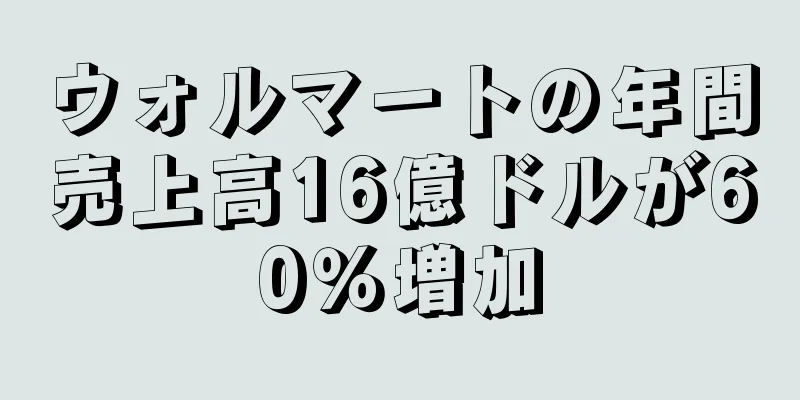 ウォルマートの年間売上高16億ドルが60％増加