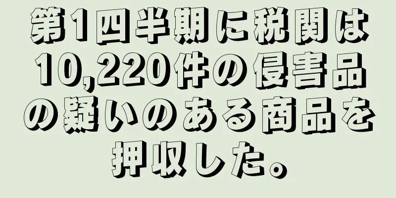 第1四半期に税関は10,220件の侵害品の疑いのある商品を押収した。