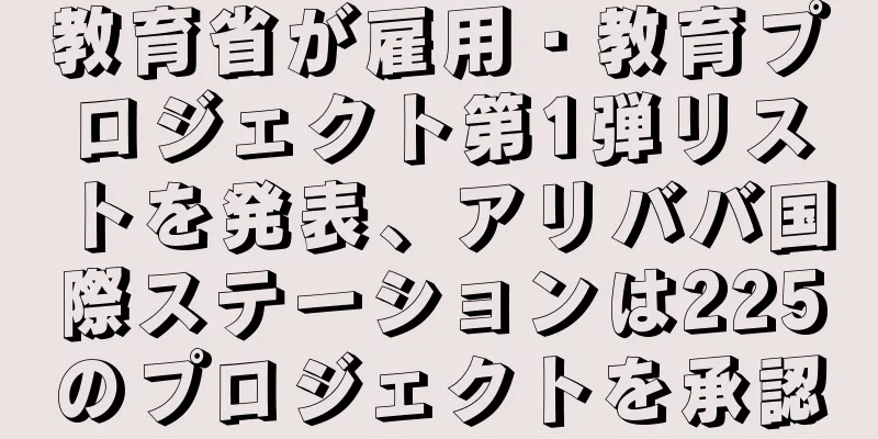 教育省が雇用・教育プロジェクト第1弾リストを発表、アリババ国際ステーションは225のプロジェクトを承認