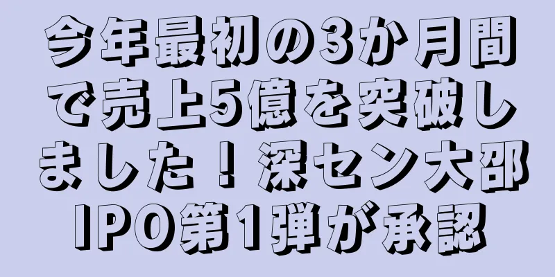 今年最初の3か月間で売上5億を突破しました！深セン大邵IPO第1弾が承認