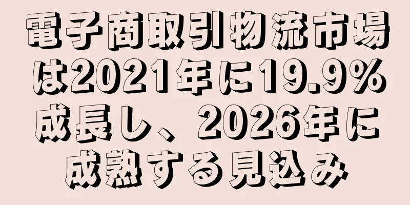 電子商取引物流市場は2021年に19.9％成長し、2026年に成熟する見込み