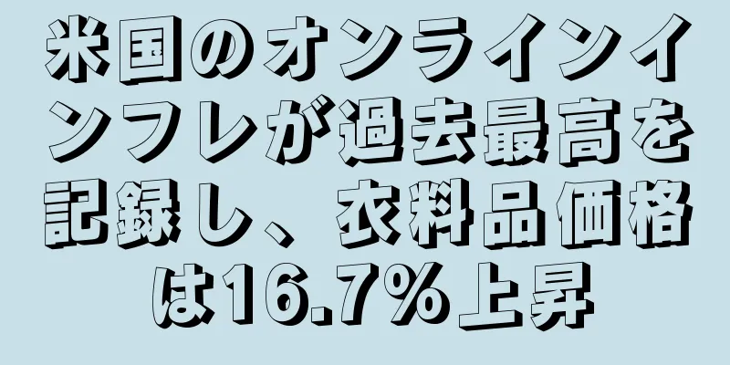 米国のオンラインインフレが過去最高を記録し、衣料品価格は16.7%上昇