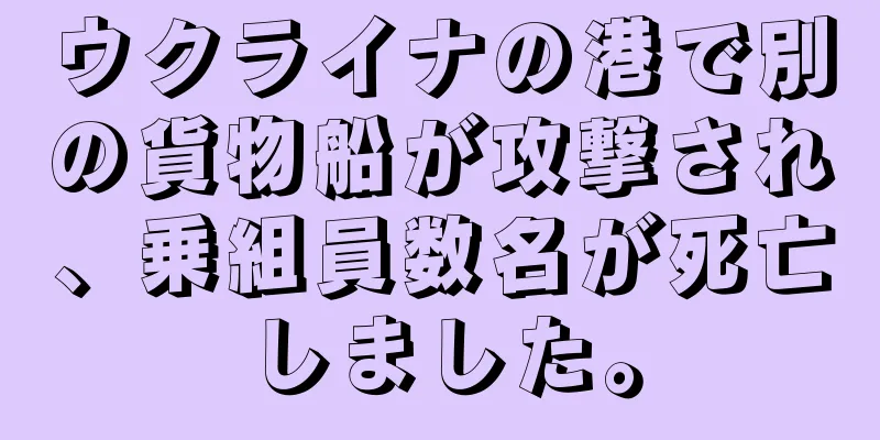 ウクライナの港で別の貨物船が攻撃され、乗組員数名が死亡しました。