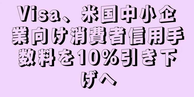 Visa、米国中小企業向け消費者信用手数料を10%引き下げへ