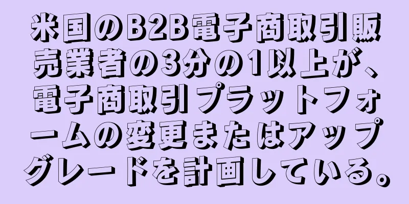 米国のB2B電子商取引販売業者の3分の1以上が、電子商取引プラットフォームの変更またはアップグレードを計画している。