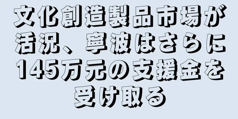 文化創造製品市場が活況、寧波はさらに145万元の支援金を受け取る