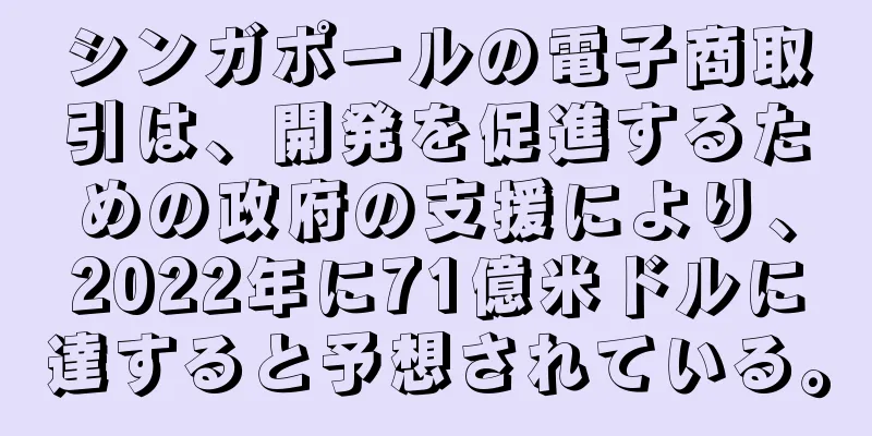 シンガポールの電子商取引は、開発を促進するための政府の支援により、2022年に71億米ドルに達すると予想されている。