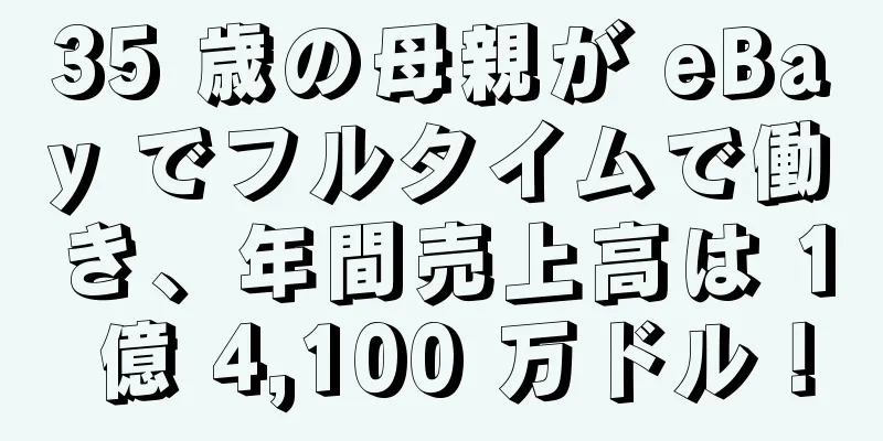 35 歳の母親が eBay でフルタイムで働き、年間売上高は 1 億 4,100 万ドル！