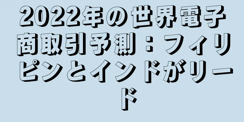 2022年の世界電子商取引予測：フィリピンとインドがリード