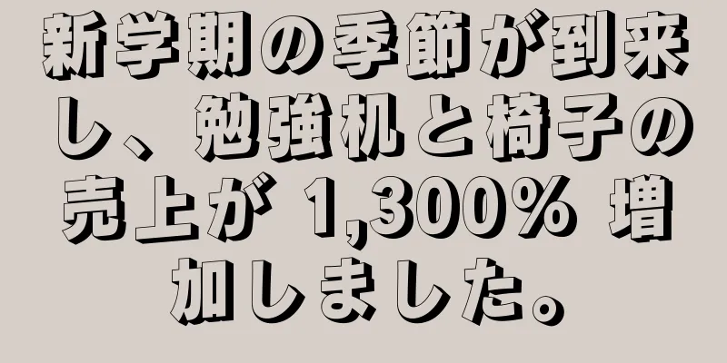 新学期の季節が到来し、勉強机と椅子の売上が 1,300% 増加しました。