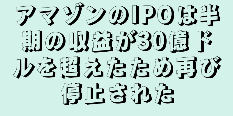 アマゾンのIPOは半期の収益が30億ドルを超えたため再び停止された