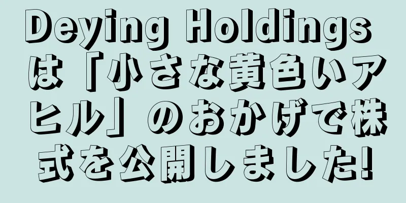 Deying Holdings は「小さな黄色いアヒル」のおかげで株式を公開しました!