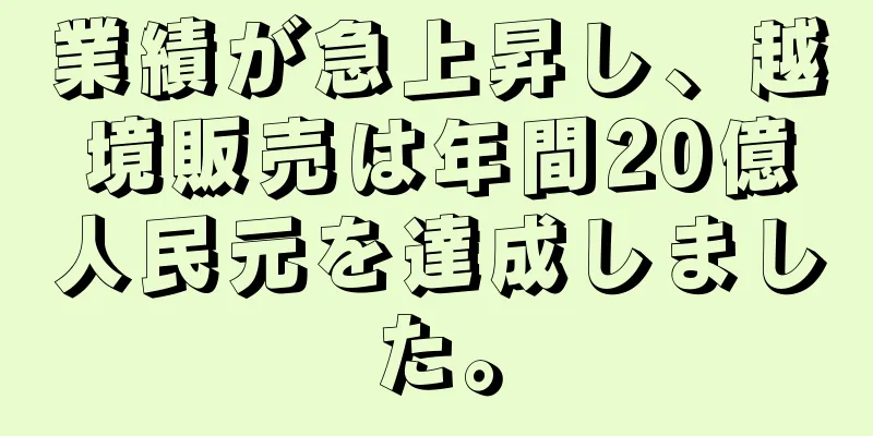 業績が急上昇し、越境販売は年間20億人民元を達成しました。