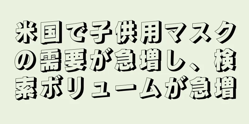 米国で子供用マスクの需要が急増し、検索ボリュームが急増