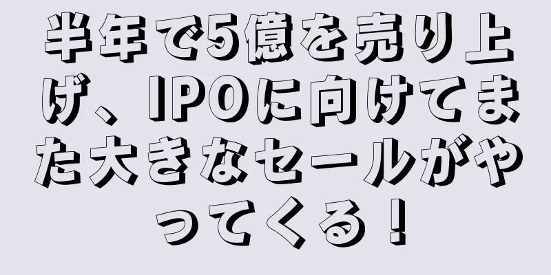 半年で5億を売り上げ、IPOに向けてまた大きなセールがやってくる！