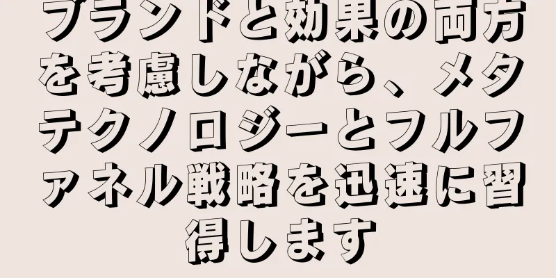 ブランドと効果の両方を考慮しながら、メタテクノロジーとフルファネル戦略を迅速に習得します