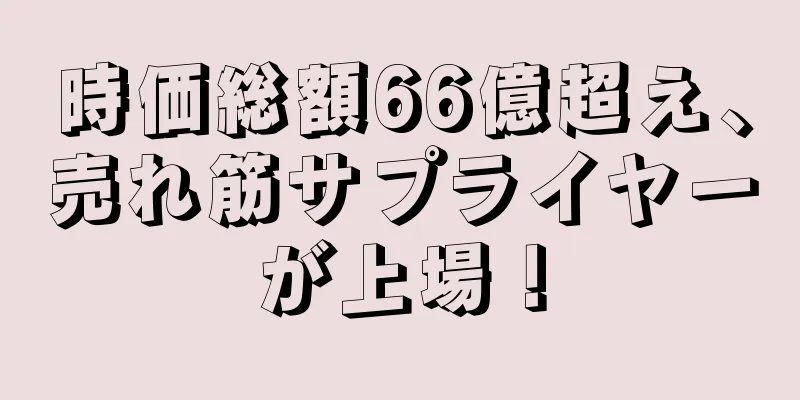 時価総額66億超え、売れ筋サプライヤーが上場！
