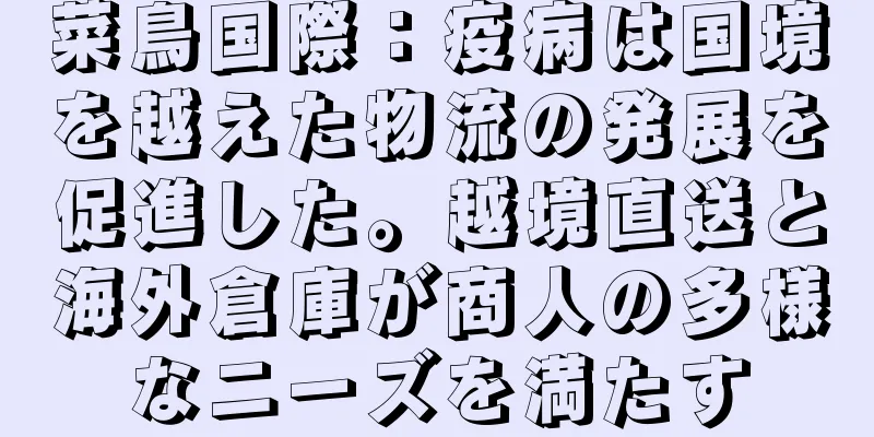菜鳥国際：疫病は国境を越えた物流の発展を促進した。越境直送と海外倉庫が商人の多様なニーズを満たす