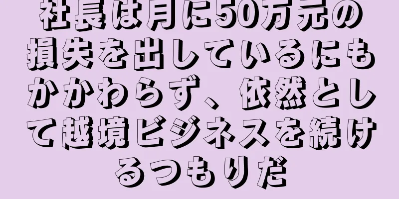社長は月に50万元の損失を出しているにもかかわらず、依然として越境ビジネスを続けるつもりだ