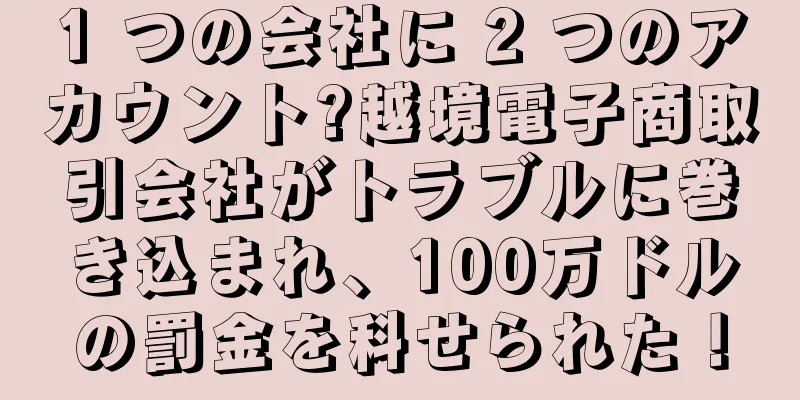 1 つの会社に 2 つのアカウント?越境電子商取引会社がトラブルに巻き込まれ、100万ドルの罰金を科せられた！
