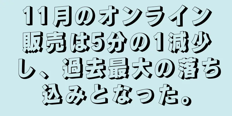 11月のオンライン販売は5分の1減少し、過去最大の落ち込みとなった。
