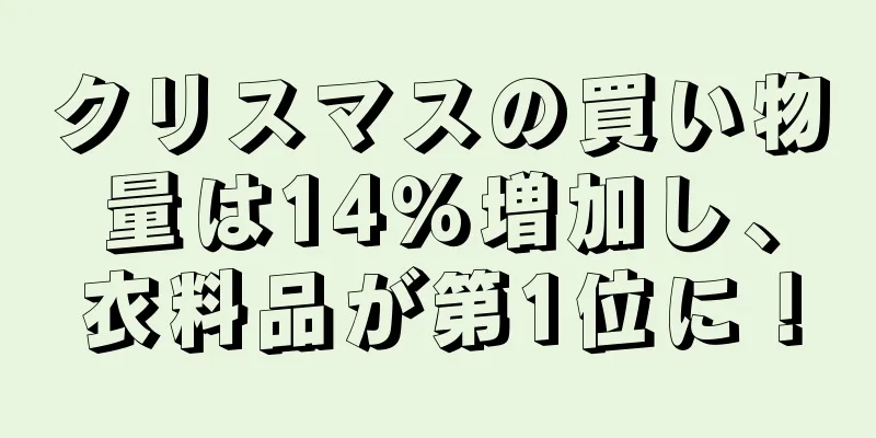 クリスマスの買い物量は14％増加し、衣料品が第1位に！