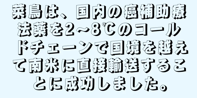 菜鳥は、国内の癌補助療法薬を2～8℃のコールドチェーンで国境を越えて南米に直接輸送することに成功しました。