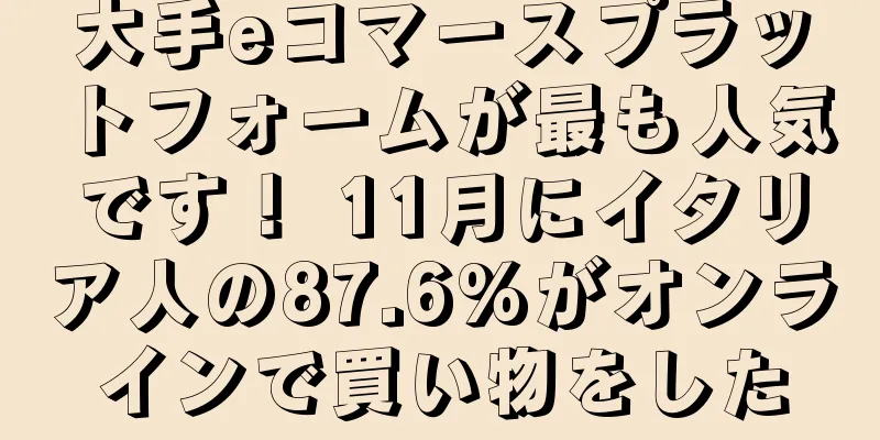 大手eコマースプラットフォームが最も人気です！ 11月にイタリア人の87.6%がオンラインで買い物をした