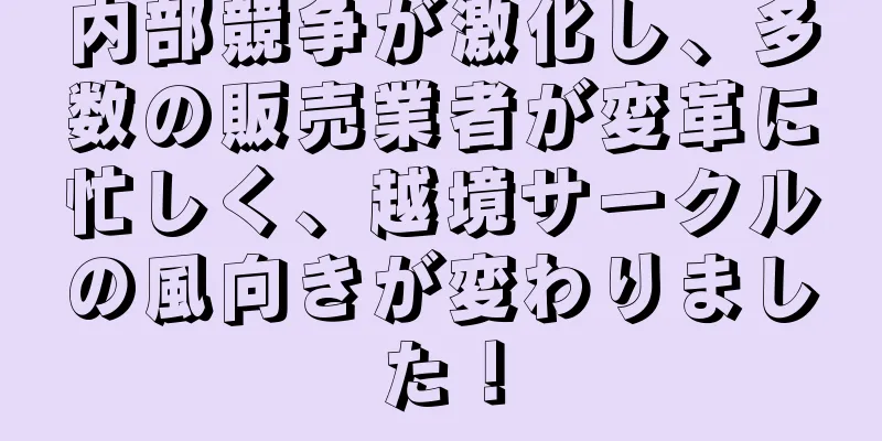 内部競争が激化し、多数の販売業者が変革に忙しく、越境サークルの風向きが変わりました！
