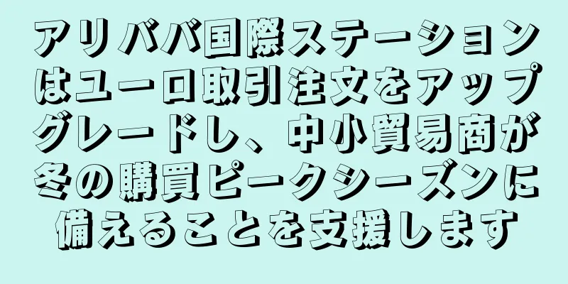 アリババ国際ステーションはユーロ取引注文をアップグレードし、中小貿易商が冬の購買ピークシーズンに備えることを支援します