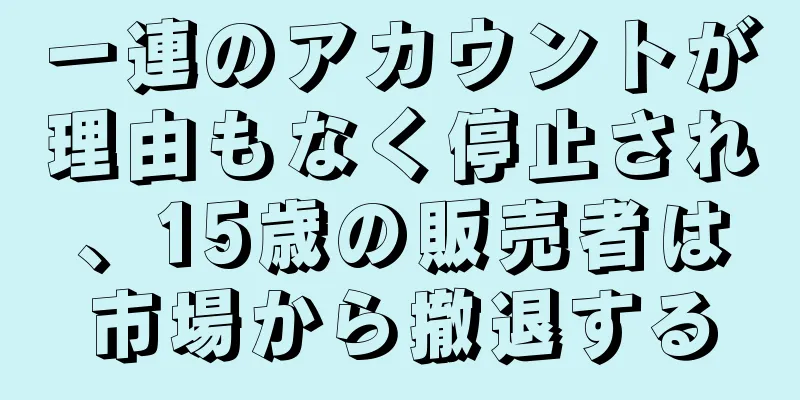 一連のアカウントが理由もなく停止され、15歳の販売者は市場から撤退する