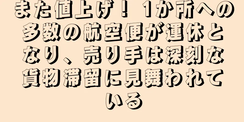 また値上げ！ 1か所への多数の航空便が運休となり、売り手は深刻な貨物滞留に見舞われている