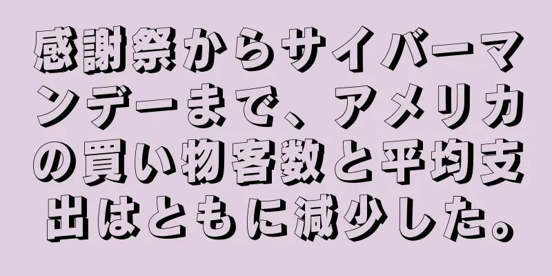 感謝祭からサイバーマンデーまで、アメリカの買い物客数と平均支出はともに減少した。