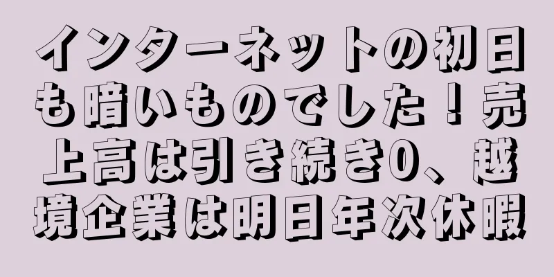 インターネットの初日も暗いものでした！売上高は引き続き0、越境企業は明日年次休暇