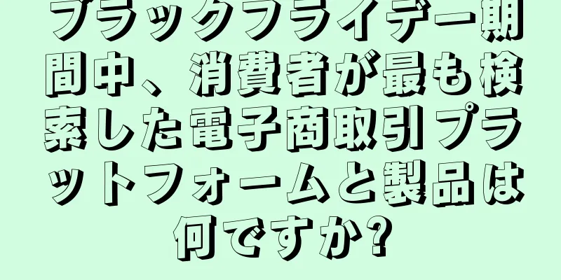ブラックフライデー期間中、消費者が最も検索した電子商取引プラットフォームと製品は何ですか?